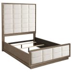 Coaster Fine Furniture Durango Bedroom Set – Grid-Tufted Velvet Headboard & Gold Hardware - Prioka