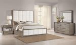 Coaster Fine Furniture Durango Bedroom Set – Grid-Tufted Velvet Headboard & Gold Hardware - Prioka