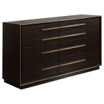 Coaster Fine Furniture Durango Bedroom Set ? Grid-Tufted Velvet Headboard & Gold Hardware - Image 8