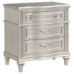 Coaster Fine Furniture Evangeline Bedroom Set ? Glam Silver Oak Finish, Double Arch Tufted Headboard, USB Nightstand & Felt-Lined Drawers - Image 4