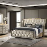 Coaster Fine Furniture Lorient Velvet Bedroom Set with LED Lighting and USB Charging - Prioka