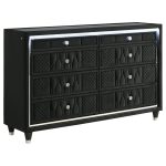 Coaster Fine Furniture Lorient Velvet Bedroom Set with LED Lighting and USB Charging - Image 11