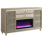 Coaster Fine Furniture Lorient Velvet Bedroom Set with LED Lighting and USB Charging - Image 18