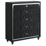Coaster Fine Furniture Lorient Velvet Bedroom Set with LED Lighting and USB Charging - Image 9