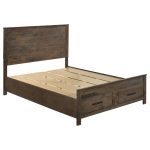 Coaster Fine Furniture Woodmont Bedroom Set ? Rustic Golden Brown Wire-Brushed Hardwood with Storage Drawers & Bar Handles - Image 7