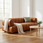 Cognac Top-Grain Leather Sofa - Image 9