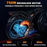Colorway Orange 750W Fat Tire Electric Bike - Image 4