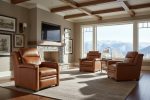 Dale Leather Power "WALL HUGGER" Pillow Back Living Room Reclining Chair - Image 3