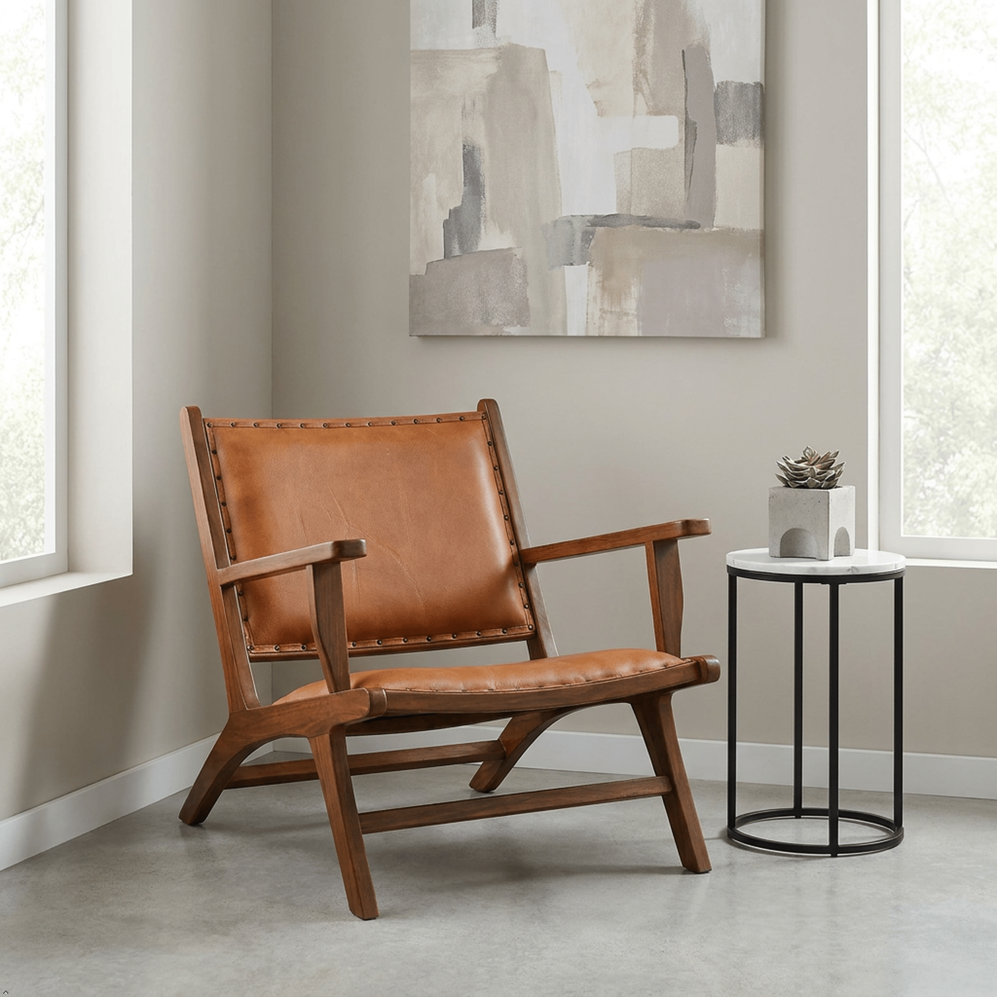 daniel-tan-leather-armchair-5306097 Daniel Tan Leather Armchair - Image 1