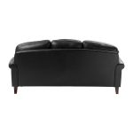 Dietmar Genuine Leather Sofa – Black Curved Leather Nailhead Sofa - Image 4
