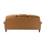 Dietmar Genuine Leather Sofa – Camel Curved Leather Nailhead Sofa - Image 3