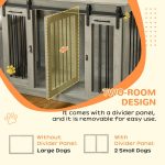 Dog Crate, Dog Cage End Table with Divider Panel, Dog Crate Furniture for Large Dog and 2 Small Dogs, Gray - Image 5