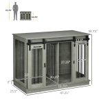 Dog Crate, Dog Cage End Table with Divider Panel, Dog Crate Furniture for Large Dog and 2 Small Dogs, Gray - Image 3