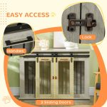 Dog Crate, Dog Cage End Table with Divider Panel, Dog Crate Furniture for Large Dog and 2 Small Dogs, Gray - Image 6