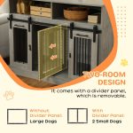 Dog Crate Furniture for Large Dogs, Double Dog Kennel for Small Dogs with Shelves, Sliding Doors, 47" x 23.5" x 35", Gray - Image 5