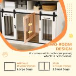 Dog Crate Furniture for Large Dogs, Double Dog Kennel for Small Dogs with Shelves, Sliding Doors, 47" x 23.5" x 35", White - Image 5