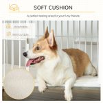 Dog Crate, Furniture Style Pet Cage Kennel, Decorative Dog House, with Soft Cushion, Wooden Top, for Small & Medium Dogs, Indoor Use, Grey - Image 4