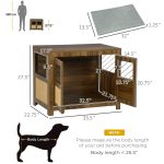 Dog Crate Furniture with Cushion, Dog Kennel End Table with Double Doors, Latch, Indoor Use, for Small and Medium-Sized Dogs, Walnut - Image 3