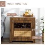 Dog Crate Furniture with Cushion, Wooden Dog Kennel End Table with Lockable Door, for Miniature Dogs, Indoor, Walnut - Image 4