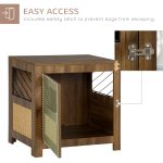 Dog Crate Furniture with Cushion, Wooden Dog Kennel End Table with Lockable Door, for Miniature Dogs, Indoor, Walnut - Image 5