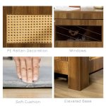 Dog Crate Furniture with Cushion, Wooden Dog Kennel End Table with Lockable Door, for Miniature Dogs, Indoor, Walnut - Image 6