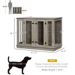 Dog Crate Furniture with Divider Panel, Dog Kennel End Table for Large Dogs, Decorative Pet House with Two Rooms Design, for 2 Small Dogs - Image 3
