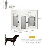 Dog Crate Furniture with Soft Water-Resistant Cushion, Dog Crate End Table with Drawer, Puppy Crate for Small Dogs Indoor with 2 Doors, White - Image 2