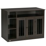 Dog Crate Furniture with Storage Space, Dog Kennel with Lockable Door, Pet Cage for Large Medium Dogs, 47" x 23.5" x 35", Brown