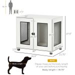 Dog Crate Furniture with Water-resistant Cushion, Dog Crate End Table with Double Doors, Indoor Pet Crate for Small Medium Dogs, White - Image 3
