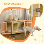 Dog Crate Side End Table Indoor with Soft Cushion, Double Doors, for Medium Large Dogs - Image 6
