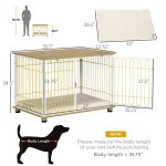 Dog Crate with Soft Washable Cushion, Lockable Front Door, for Small Medium Dogs, Oak - Image 3