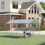 Dog Kennel Heavy Duty Playpen with Galvanized Steel Secure Lock Mesh Sidewalls and Waterproof Cover for Backyard & Patio, 13' x 7.5' x 7.5' - Image 6