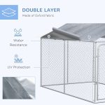 Dog Kennel Heavy Duty Playpen with Galvanized Steel Secure Lock Mesh Sidewalls and Waterproof Cover for Backyard & Patio, 13' x 7.5' x 7.5' - Image 3