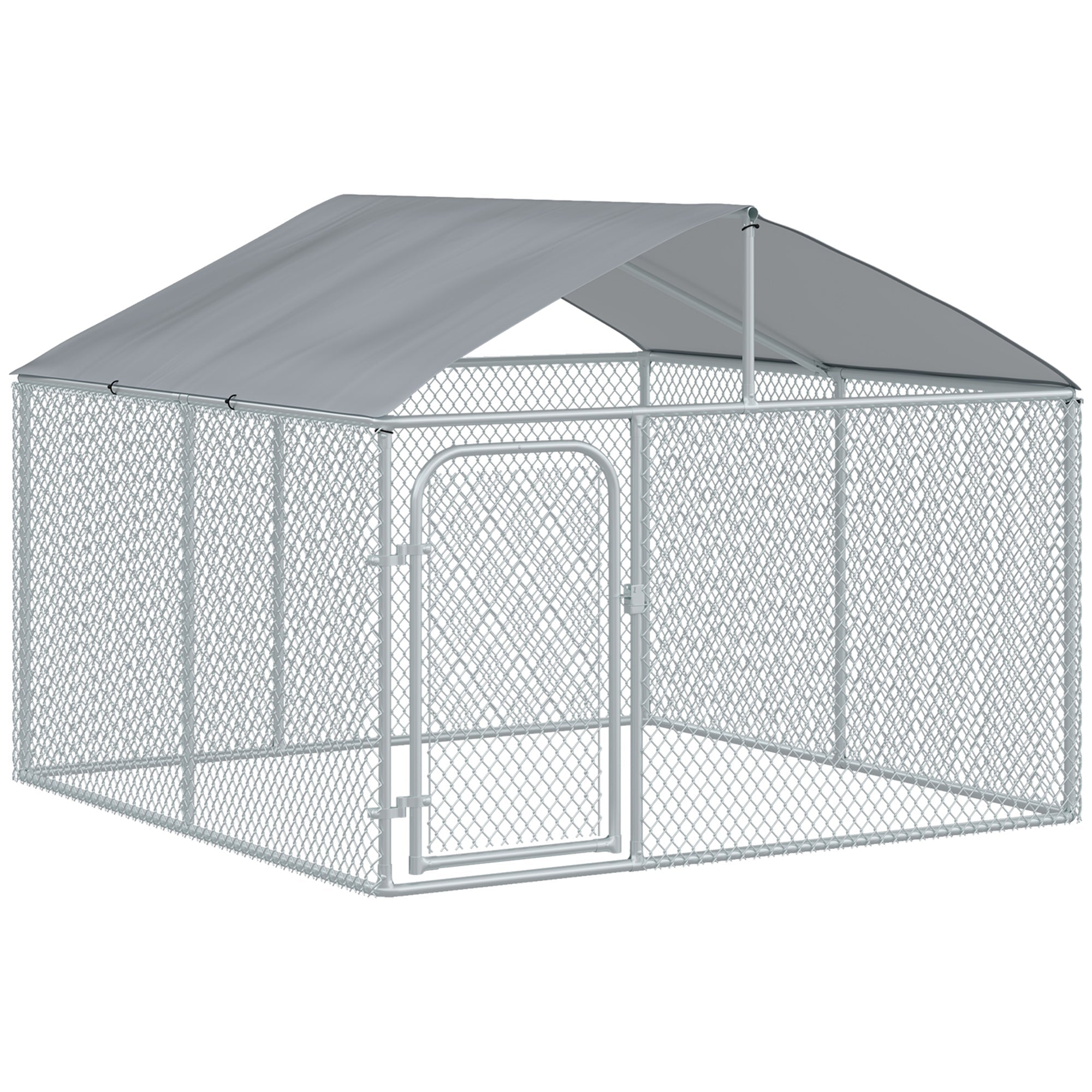 dog-kennel-outdoor-heavy-duty-playpen-with-galvanized-steel-secure-lock-mesh-sidewalls-and-waterproof-cover-for-backyard-patio-7279346-2 Dog Kennel Outdoor Heavy Duty Playpen with Galvanized Steel Secure Lock Mesh Sidewalls and Waterproof Cover for Backyard & Patio - Image 1