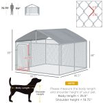 Dog Kennel Outdoor Heavy Duty Playpen with Galvanized Steel Secure Lock Mesh Sidewalls and Waterproof Cover for Backyard & Patio - Image 3