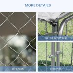 Dog Kennel Outdoor Heavy Duty Playpen with Galvanized Steel Secure Lock Mesh Sidewalls and Waterproof Cover for Backyard & Patio - Image 6