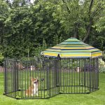 Dog Playpen with Door & Removable Cover for Small & Most Medium Sized Dogs Indoor & Outdoor Use, 47" H - Image 2