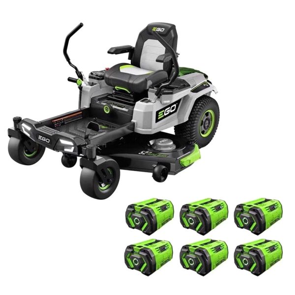 EGO Power+ Z6 ZT5207L 52-Inch 56V Battery Zero Turn Riding Mower Kit with Six 12.0 Ah Batteries - Prioka