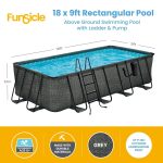Funsicle 18' x 9' x 52" Oasis Rectangular Swimming Pool Set with 18' Cover - Image 12