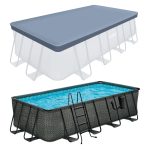 Funsicle 18' x 9' x 52" Oasis Rectangular Swimming Pool Set with 18' Cover