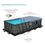 Funsicle 18' x 9' x 52" Oasis Rectangular Swimming Pool Set with 18' Cover - Image 5