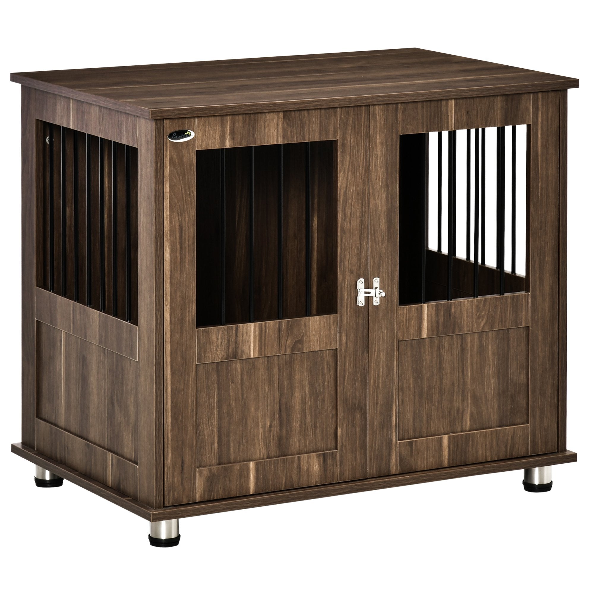 furniture-style-dog-crate-wooden-wire-end-table-small-medium-pet-crate-with-magnetic-double-door-indoor-decorative-dog-kennel-cage-brown-1488359 Furniture Style Dog Crate, Wooden & Wire End Table, Small & Medium Pet Crate with Magnetic Double Door Indoor Decorative Dog Kennel Cage, Brown - Image 1