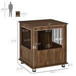 Furniture Style Dog Crate, Wooden & Wire End Table, Small Pet Crate with Magnetic Door Indoor Decorative Dog Kennel Cage, Brown - Image 3