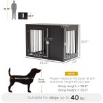 Furniture Style Indoor Dog Crate, End Table Pet Cage Kennel with Double Doors, and Locks, for Medium Dogs, Coffee - Image 4
