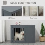 Furniture Style Indoor Dog Crate, End Table Pet Cage Kennel with Double Doors, and Locks, for Medium Dogs, Grey - Image 6