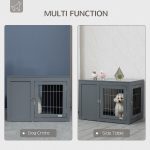 Furniture Style Indoor Dog Crate, End Table Pet Cage Kennel with Double Doors, and Locks, for Small and Medium Dogs, Grey - Image 5