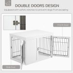 Furniture Style Indoor Dog Crate, End Table Pet Cage Kennel with Double Doors, and Locks, for Small and Medium Dogs, White - Image 5