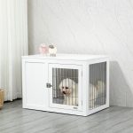 Furniture Style Indoor Dog Crate, End Table Pet Cage Kennel with Double Doors, and Locks, for Small and Medium Dogs, White - Image 2