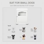 Furniture Stylish Dog Kennel, Wooden & Wire End Table with Cushion & Lockable Door, Miniature Size Pet Crate Indoor Puppy Cage, White - Image 5