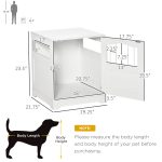 Furniture Stylish Dog Kennel, Wooden & Wire End Table with Cushion & Lockable Door, Miniature Size Pet Crate Indoor Puppy Cage, White - Image 4